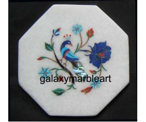 Agra inlay work marble tile oct  5" TP-502